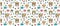 Pattern with cute faces of unicorns, ice cream, stars, hearts, donut, rainbow, crowns, cupcake