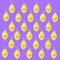 Pattern with cute kawaii lemons. Purple background