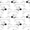 Pattern with dachshunds. Black-and-white image.