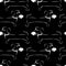 Pattern with dachshunds. Black-and-white image.