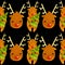 Pattern deer Rudolf new year with tree