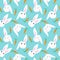 Pattern design cute bunny, rabbit face and carrots background
