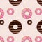 Pattern with donuts background print vector illustration