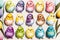 Pattern drawing of different colors small chicks characters, Easter symbol, AI