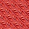 Pattern of Fashionable beach coral sandals on bright coral background. Flat lay top view copy space. Creative beach concept,