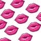 Pattern female lips pop art style