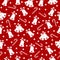 Pattern with festive bells on a red background. For Christmas and New Years.