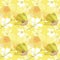 Pattern  floral seamless in warm yellow modern coloring abstract background of white flowers