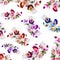 Pattern Flower, orchid flower print in soft colors made from f