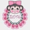 Pattern frame head monkey. Chinese zodiac: 2016 year monkey. Winter Christmas design.
