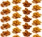 pattern of french potatoes and fried chicken on a white background