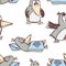 Pattern of the funny cartoon crows