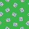 Pattern game console, retro style, green background. Retro video gamepad seamless pattern. Joystick console, game play