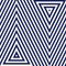 Pattern with geometric ornament. Striped navy blue abstract background. Repeated triangles wallpaper