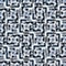 Pattern with geometric random shapes, squares checks, maze lines, stripes.