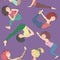 Pattern with girls doing yoga.