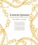 Pattern with golden chains. Place for text. Different types of chains,luxury decoration. Concept for greetings card or advertising