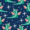 pattern green winged dragon