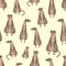 Pattern of group of meerkats. Flat vector illustration