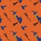 Pattern for Halloween. Witches flying on broomsticks. Hand drawing. Vector.