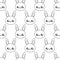 pattern of heads cute rabbits baby animals kawaii style