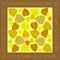 Pattern of HELLO AUTUMN! Autumn square pattern of fallen leaves in simple style. Trendy pastel warm colors, Scandinavian style.