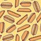 Pattern of hot dogs, illustration