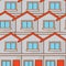 Pattern Houses Background. Decoration For Design Vector