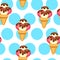 Pattern Ice Cream vector illustration eps 10. Background of texture strawberry and vanilla Ice Cream dessert.