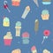 Pattern of ice-creams and ice-lolly