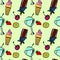 Pattern of ice-creams and ice-lolly