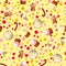 Pattern with ice lolly, cookies, donuts with cream