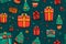Pattern images of gift boxes on Christmas Day
