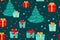 Pattern images of gift boxes on Christmas Day