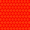 Pattern of intersecting red hearts of orange stripes