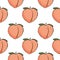 Pattern with isolated peaches