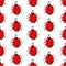 Pattern with ladybugs