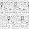 Pattern With Line Hand Drawn Doodle Lovely Vector Background For Kid. Doodle Funny.