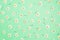 Pattern made of chamomiles, petals, leaves on pastel green background. Spring, summer concept.