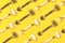 Pattern made with jade rollers on yellow background