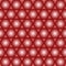 Pattern of many dark red balls on red background.