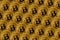 Pattern of many golden bitcoins. Cryptocurrency mining concept