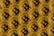 Pattern of many golden bitcoins. Cryptocurrency mining concept