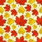 Pattern with maple and tulip poplar leaves