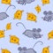 Pattern mouse and cheese colorful