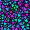 pattern of multicolored bright triangles and stars