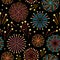 Pattern with night fireworks. For birthday party