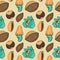 Pattern nuts hand drawn doodles pistachios almonds walnuts hazelnuts.