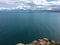 Pattern on the ocean under a blue and cloudy sky a northern bay in Iceland