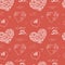 Pattern with openwork hearts. Seamless pattern for design Valentine\\\'s Day, Women\\\'s Day, Mother\\\'s Day greeting card, wedding